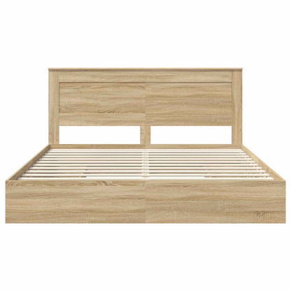 vidaXL Aufbewahrungsbett Sonoma-Eiche 180 x 200 cm Holzwerkstoff