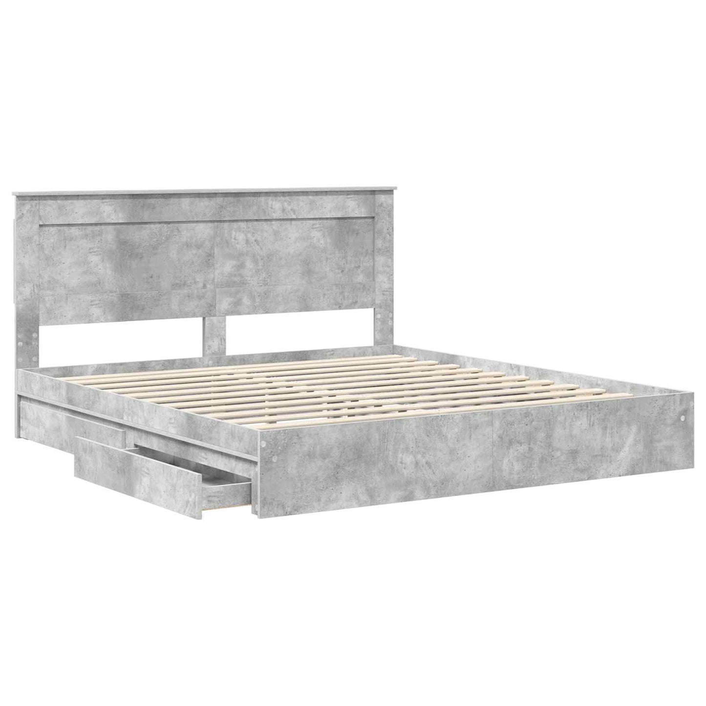 vidaXL Aufbewahrungsbett Beton Grau 180 x 200 cm Holzwerkstoff