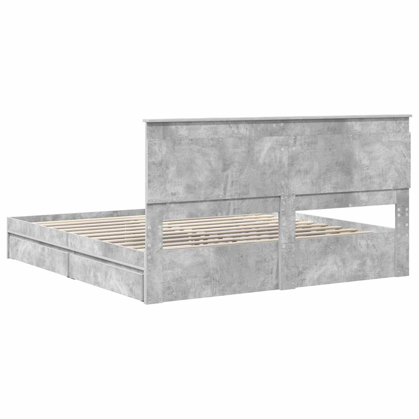 vidaXL Aufbewahrungsbett Beton Grau 180 x 200 cm Holzwerkstoff