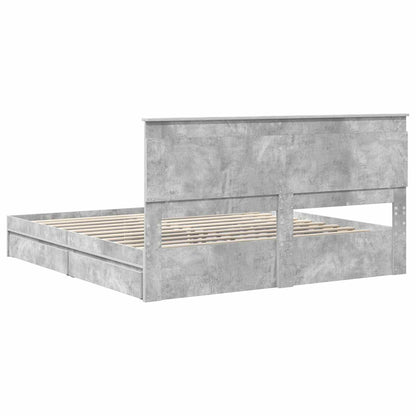 vidaXL Aufbewahrungsbett Beton Grau 180 x 200 cm Holzwerkstoff