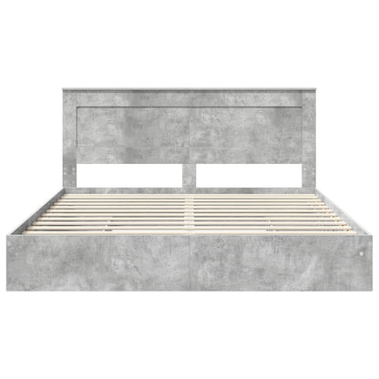 vidaXL Aufbewahrungsbett Beton Grau 180 x 200 cm Holzwerkstoff