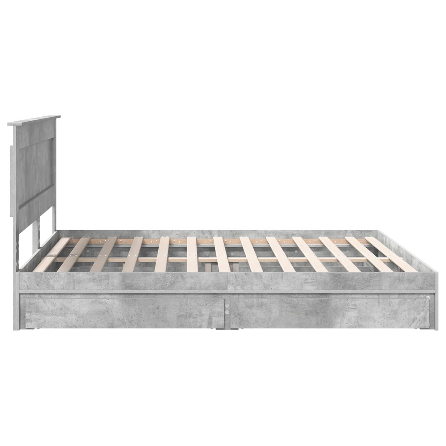 vidaXL Aufbewahrungsbett Beton Grau 180 x 200 cm Holzwerkstoff