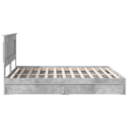 vidaXL Aufbewahrungsbett Beton Grau 180 x 200 cm Holzwerkstoff