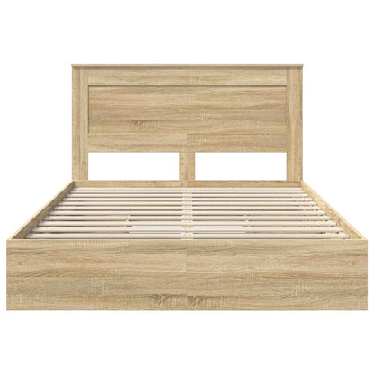 vidaXL Aufbewahrungsbett Sonoma-Eiche 160 x 200 cm Holzwerkstoff