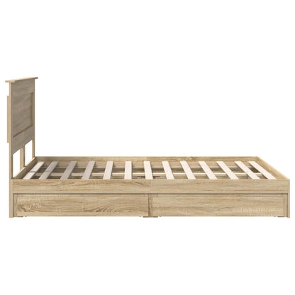 vidaXL Aufbewahrungsbett Sonoma-Eiche 160 x 200 cm Holzwerkstoff