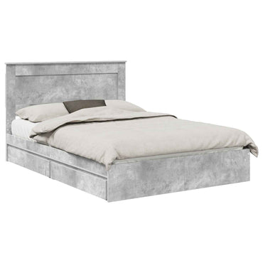 vidaXL Aufbewahrungsbett Beton Grau 150 x 200 cm Holzwerkstoff