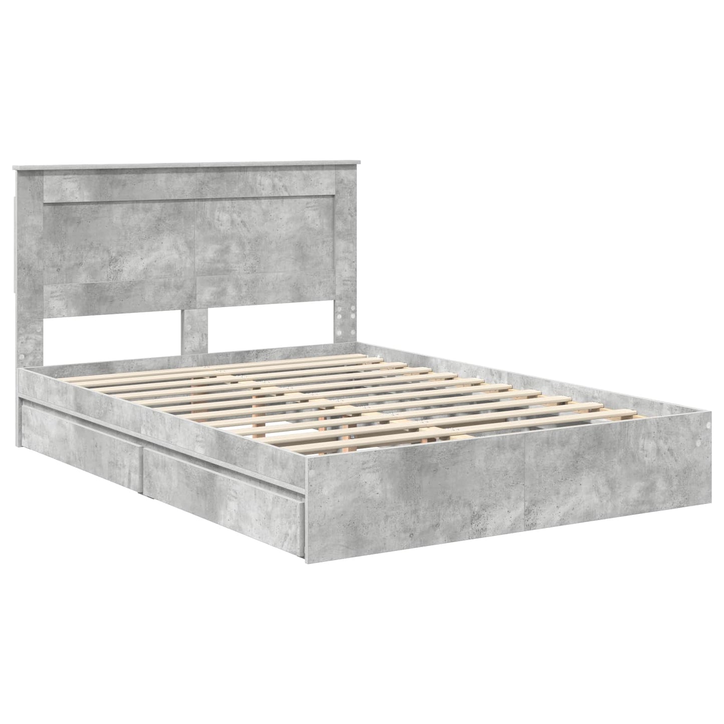 vidaXL Aufbewahrungsbett Beton Grau 150 x 200 cm Holzwerkstoff
