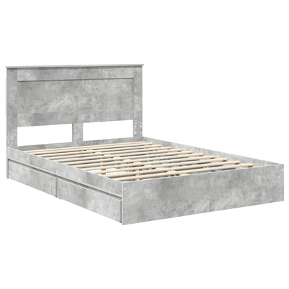 vidaXL Aufbewahrungsbett Beton Grau 150 x 200 cm Holzwerkstoff