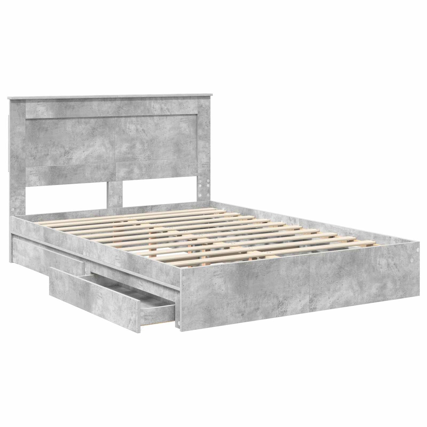 vidaXL Aufbewahrungsbett Beton Grau 150 x 200 cm Holzwerkstoff