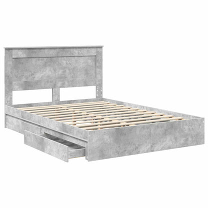 vidaXL Aufbewahrungsbett Beton Grau 150 x 200 cm Holzwerkstoff