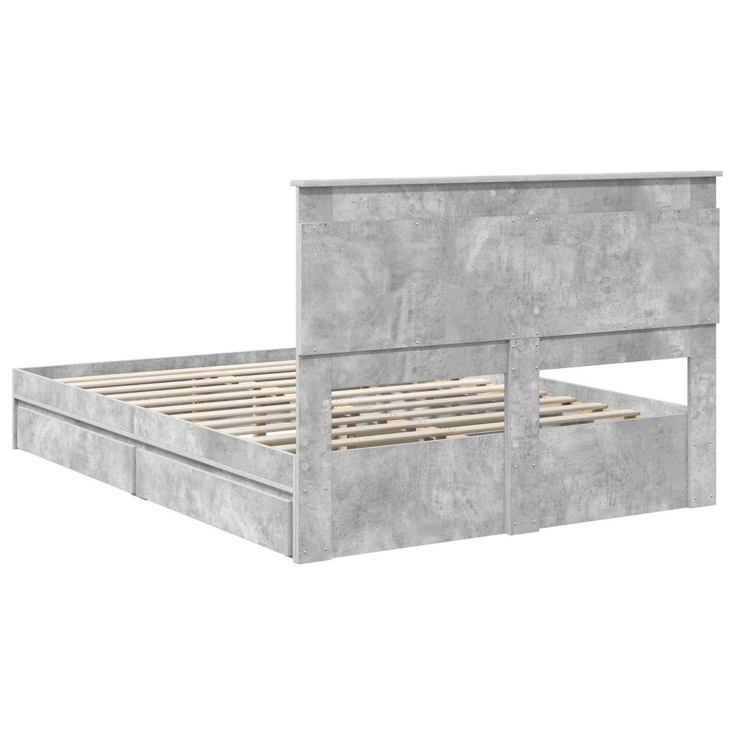 vidaXL Aufbewahrungsbett Beton Grau 150 x 200 cm Holzwerkstoff