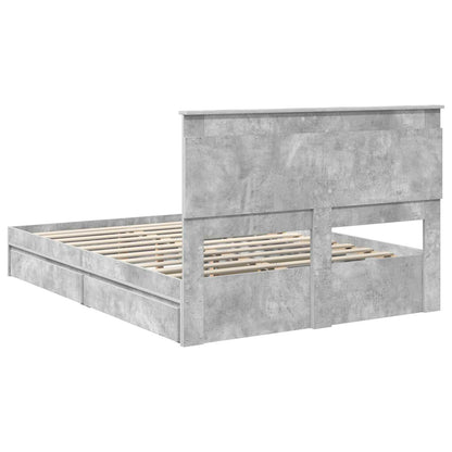 vidaXL Aufbewahrungsbett Beton Grau 150 x 200 cm Holzwerkstoff