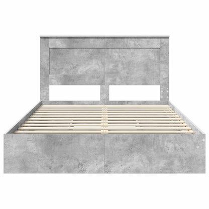vidaXL Aufbewahrungsbett Beton Grau 150 x 200 cm Holzwerkstoff