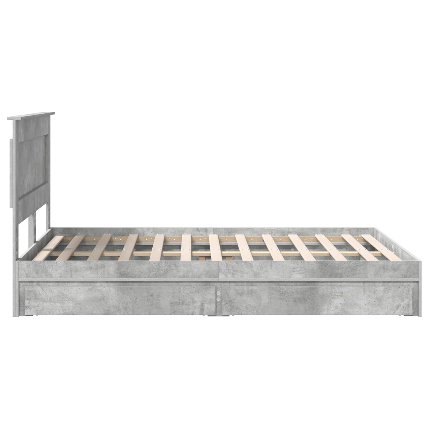 vidaXL Aufbewahrungsbett Beton Grau 150 x 200 cm Holzwerkstoff