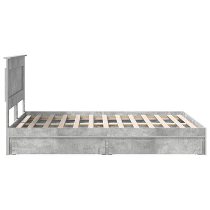 vidaXL Aufbewahrungsbett Beton Grau 150 x 200 cm Holzwerkstoff