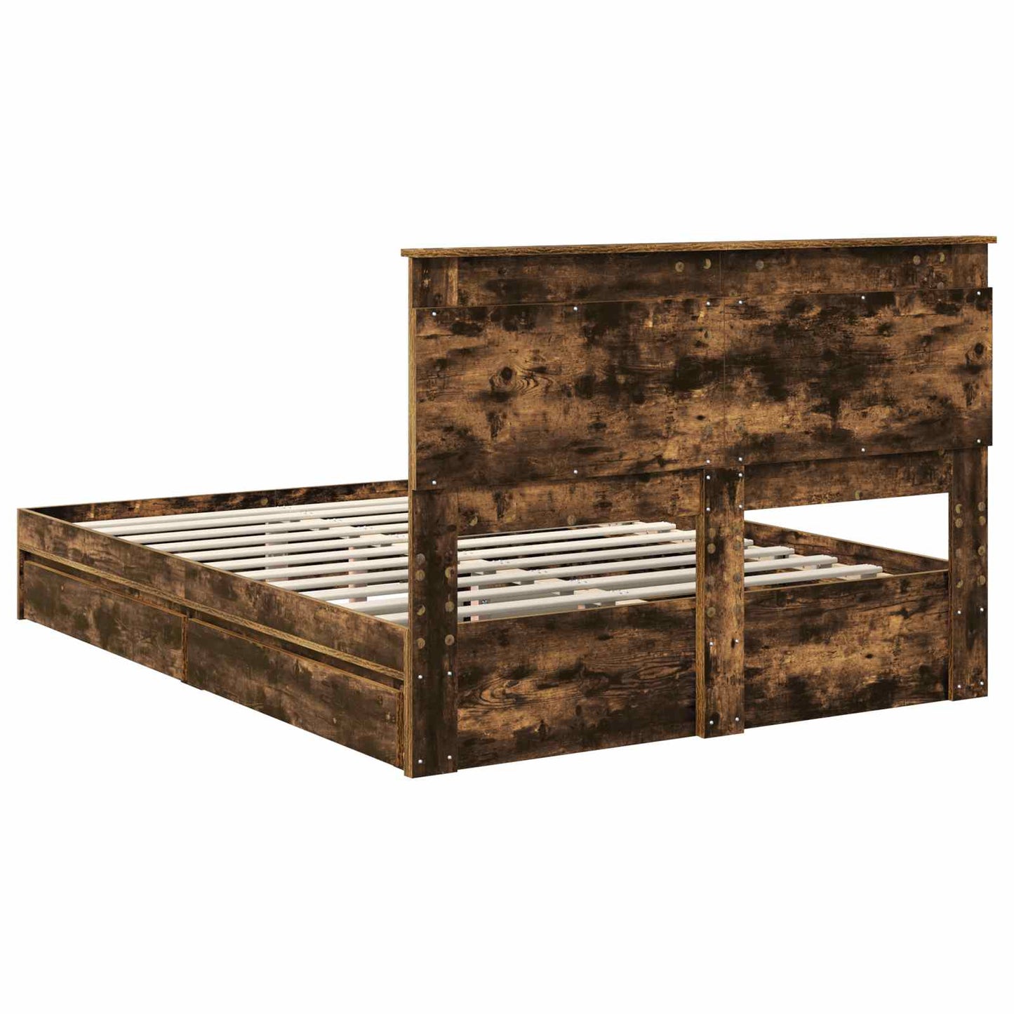 vidaXL Aufbewahrungsbett Geräucherte Eiche 150 x 200 cm Holzwerkstoff