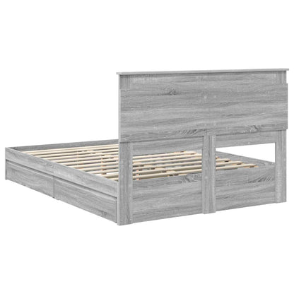 vidaXL Aufbewahrungsbett Graues Sonoma 150 x 200 cm Holzwerkstoff