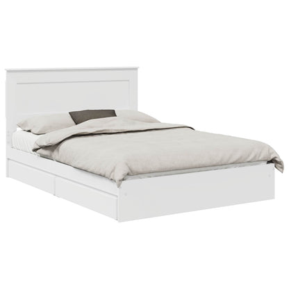 vidaXL Lit de rangement avec tête de lit Blanc 140 x 190 cm Bois d'ingénierie