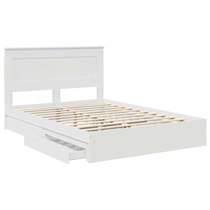 vidaXL Lit de rangement avec tête de lit Blanc 140 x 190 cm Bois d'ingénierie