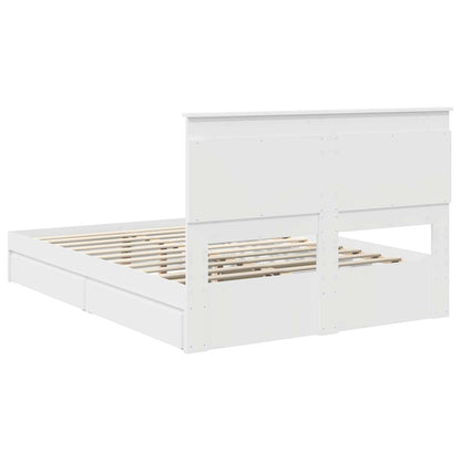 vidaXL Lit de rangement avec tête de lit Blanc 140 x 190 cm Bois d'ingénierie