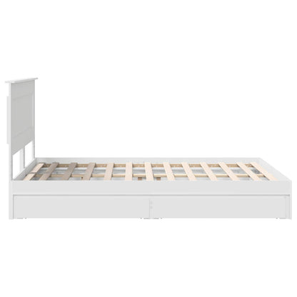 vidaXL Lit de rangement avec tête de lit Blanc 140 x 190 cm Bois d'ingénierie