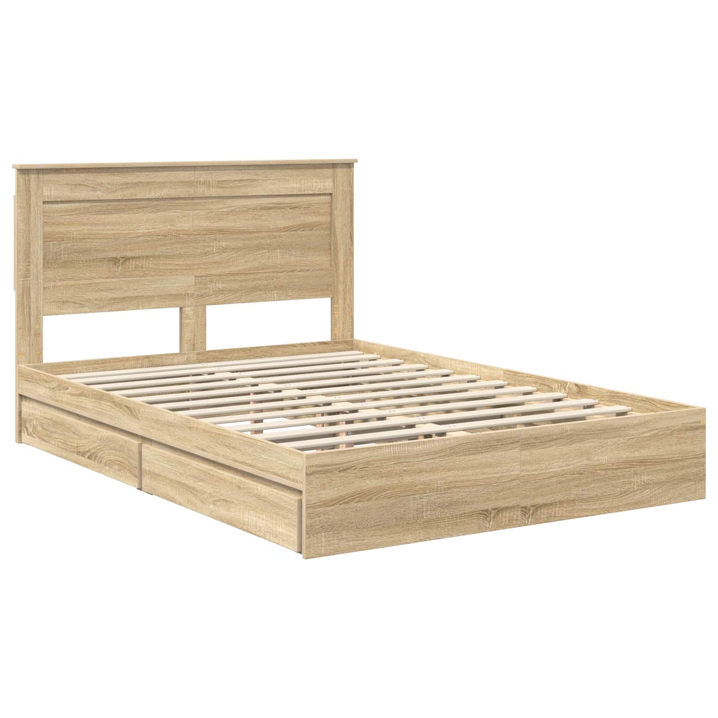 vidaXL Aufbewahrungsbett Sonoma-Eiche 140 x 190 cm Holzwerkstoff
