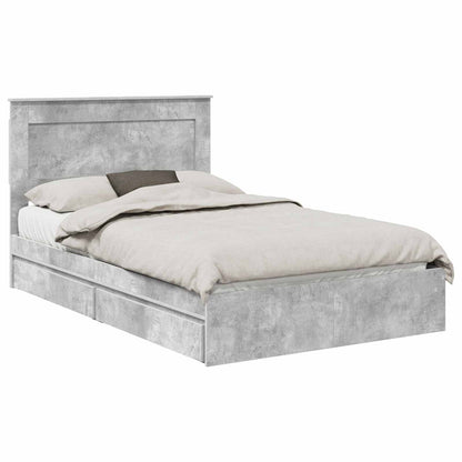 vidaXL Aufbewahrungsbett Beton Grau 135 x 190 cm Holzwerkstoff