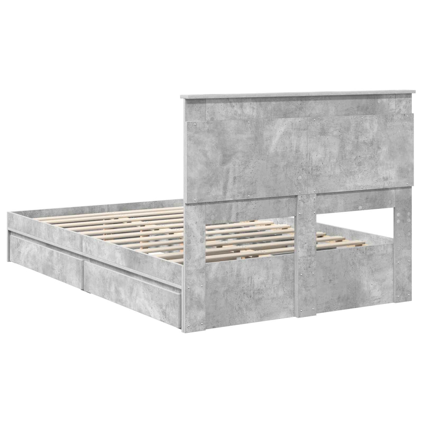 vidaXL Aufbewahrungsbett Beton Grau 135 x 190 cm Holzwerkstoff