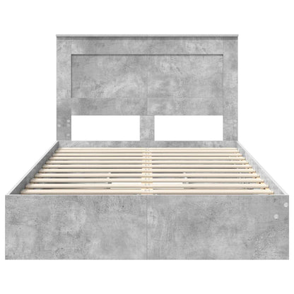 vidaXL Aufbewahrungsbett Beton Grau 135 x 190 cm Holzwerkstoff