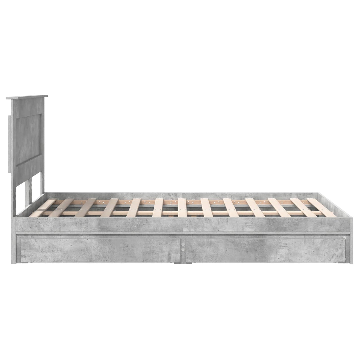 vidaXL Aufbewahrungsbett Beton Grau 135 x 190 cm Holzwerkstoff