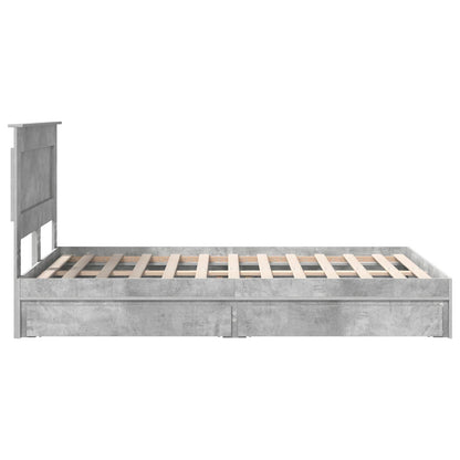 vidaXL Aufbewahrungsbett Beton Grau 135 x 190 cm Holzwerkstoff