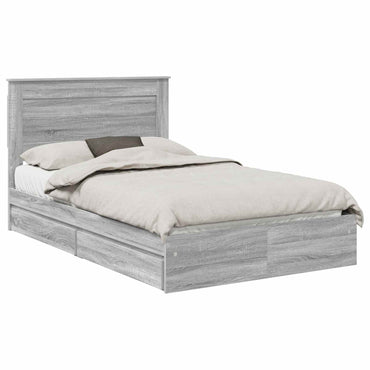 vidaXL Aufbewahrungsbett Graues Sonoma 135 x 190 cm Holzwerkstoff
