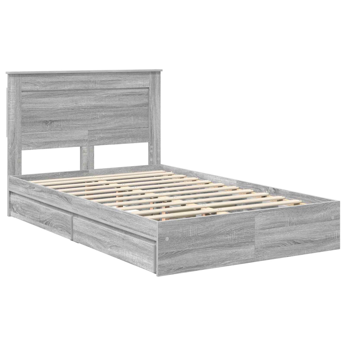 vidaXL Aufbewahrungsbett Graues Sonoma 135 x 190 cm Holzwerkstoff