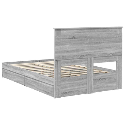 vidaXL Aufbewahrungsbett Graues Sonoma 135 x 190 cm Holzwerkstoff