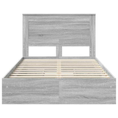 vidaXL Aufbewahrungsbett Graues Sonoma 135 x 190 cm Holzwerkstoff