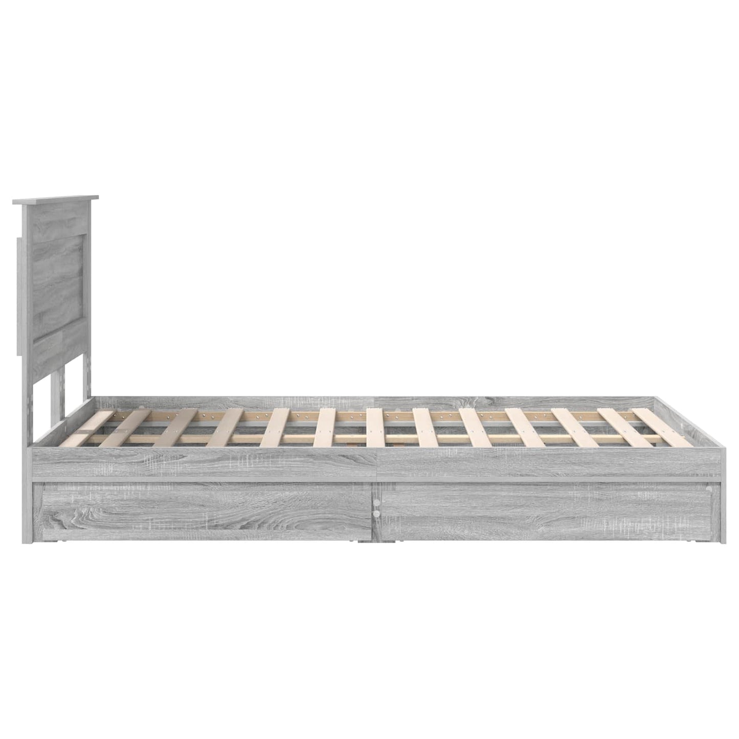 vidaXL Aufbewahrungsbett Graues Sonoma 135 x 190 cm Holzwerkstoff
