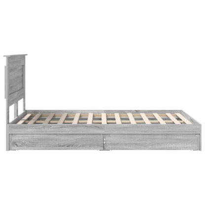 vidaXL Aufbewahrungsbett Graues Sonoma 135 x 190 cm Holzwerkstoff