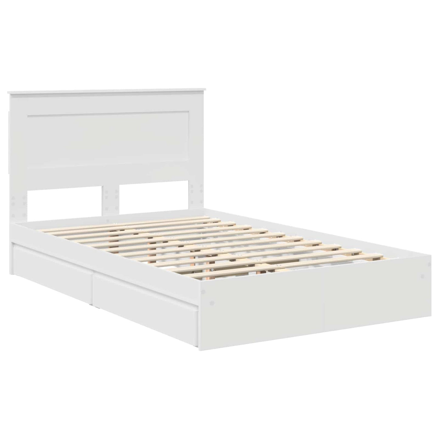 vidaXL Aufbewahrungsbett mit Kopfteil Weiß 120 x 190 cm Holzwerkstoff