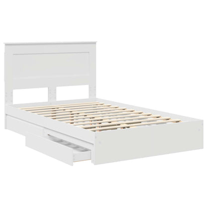 vidaXL Aufbewahrungsbett mit Kopfteil Weiß 120 x 190 cm Holzwerkstoff