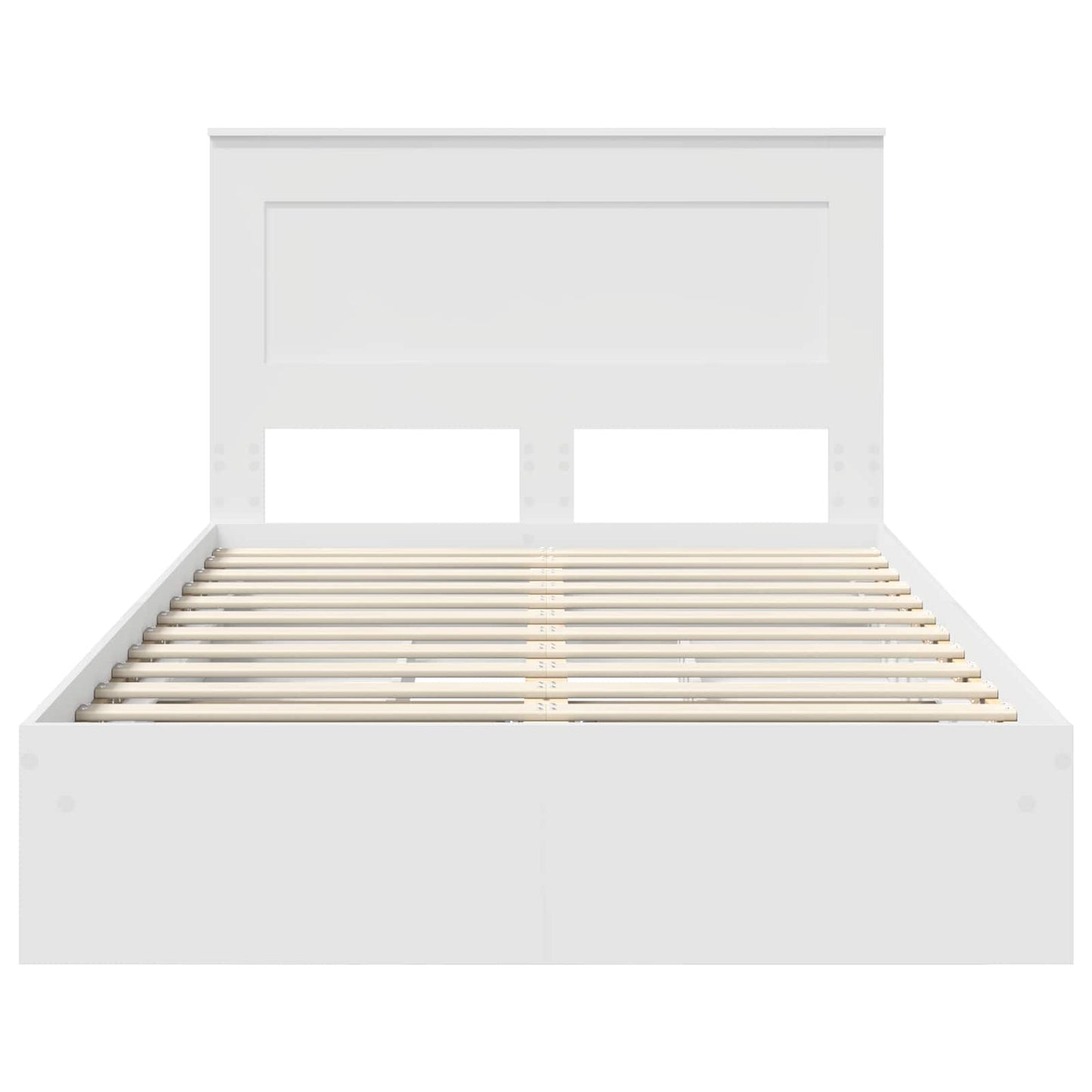 vidaXL Aufbewahrungsbett mit Kopfteil Weiß 120 x 190 cm Holzwerkstoff