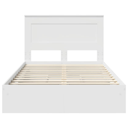 vidaXL Aufbewahrungsbett mit Kopfteil Weiß 120 x 190 cm Holzwerkstoff