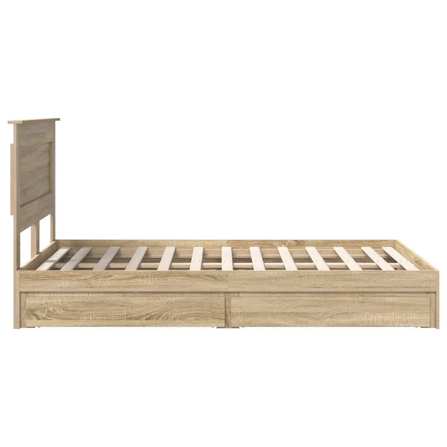 vidaXL Aufbewahrungsbett Sonoma-Eiche 120 x 190 cm Holzwerkstoff