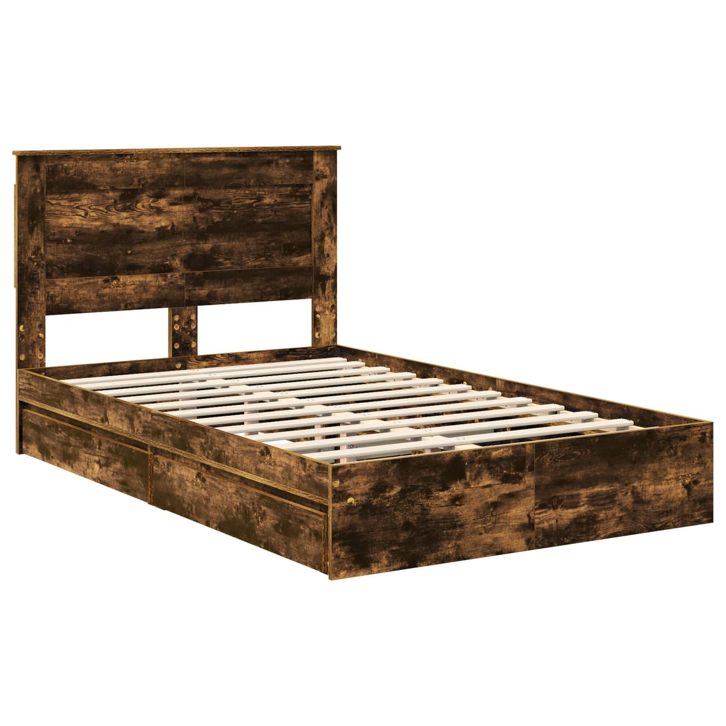 vidaXL Aufbewahrungsbett Geräucherte Eiche 120 x 190 cm Holzwerkstoff