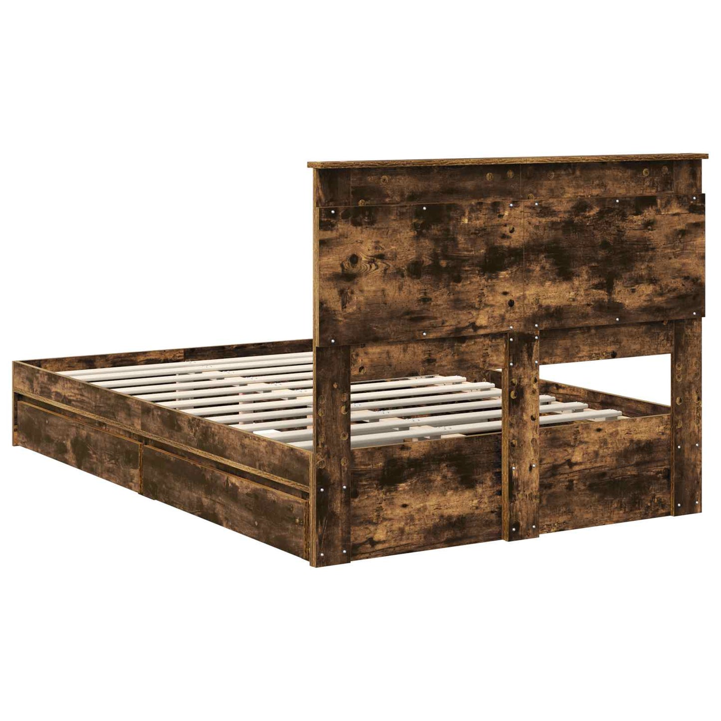 vidaXL Aufbewahrungsbett Geräucherte Eiche 120 x 190 cm Holzwerkstoff