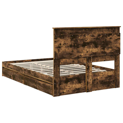 vidaXL Aufbewahrungsbett Geräucherte Eiche 120 x 190 cm Holzwerkstoff