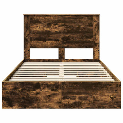 vidaXL Aufbewahrungsbett Geräucherte Eiche 120 x 190 cm Holzwerkstoff
