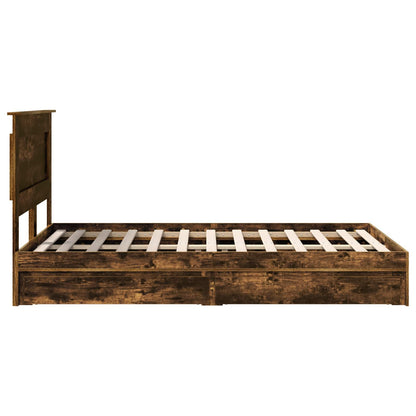 vidaXL Aufbewahrungsbett Geräucherte Eiche 120 x 190 cm Holzwerkstoff
