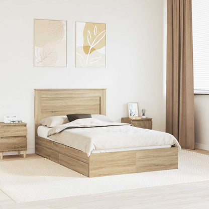vidaXL Aufbewahrungsbett Sonoma-Eiche 120 x 200 cm Holzwerkstoff