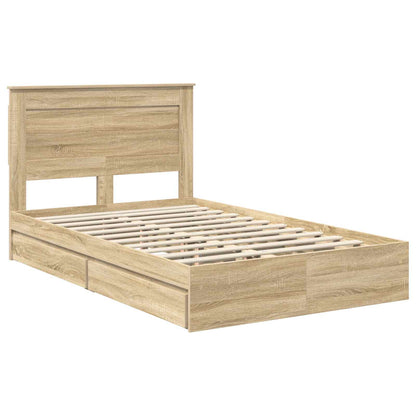 vidaXL Aufbewahrungsbett Sonoma-Eiche 120 x 200 cm Holzwerkstoff