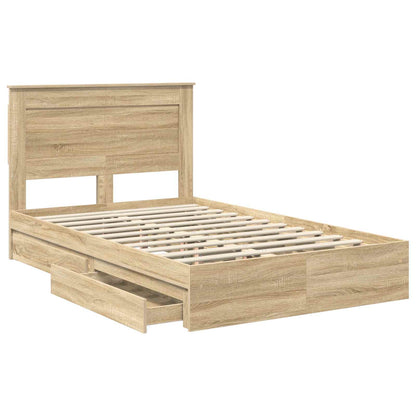 vidaXL Aufbewahrungsbett Sonoma-Eiche 120 x 200 cm Holzwerkstoff